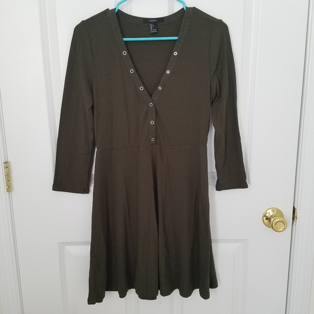 Forever 21 Olive Knit Dress